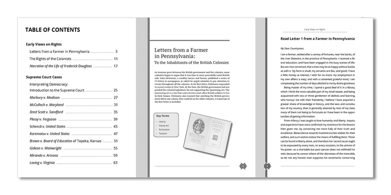 Grade 6-8 Spread Interpreting Democracy 150