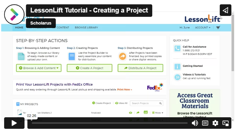 LessonLift Creating a Project thumbnail